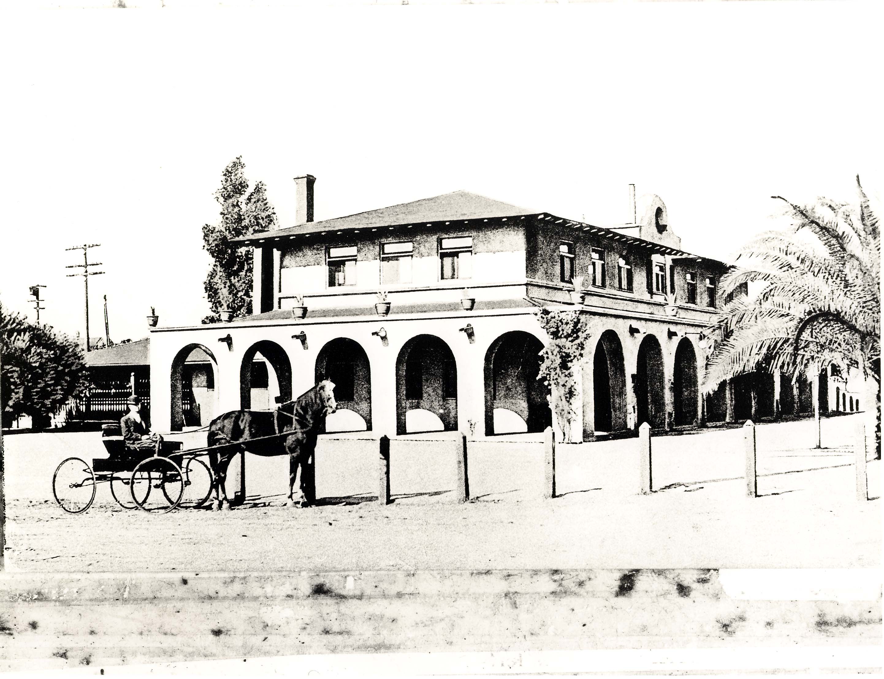Fred Harvey's Eating House on the Santa Fe Railway in Merced